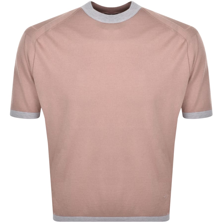 Emporio Armani Knitted Pullover T Shirt Red | Mainline Menswear